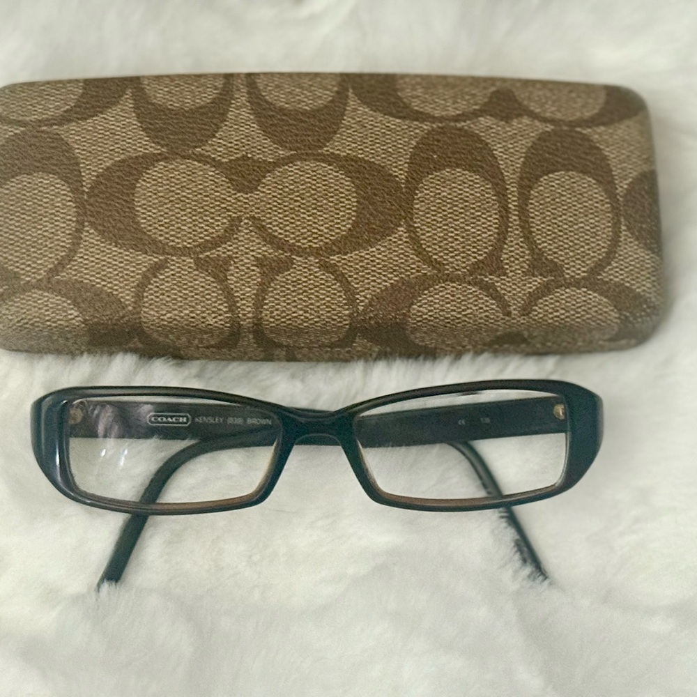 Vintage Coach Black and Tan Eyeglasses with Signature Case
